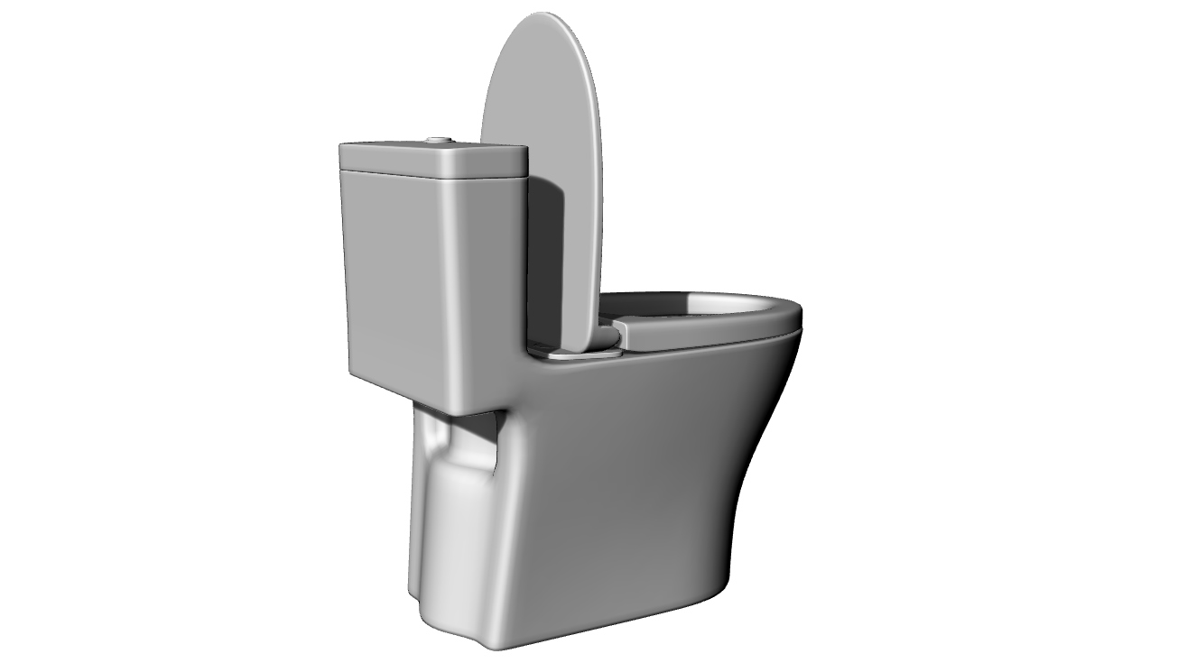 背靠式冲水厕所坐便器- 3DXiaoBai