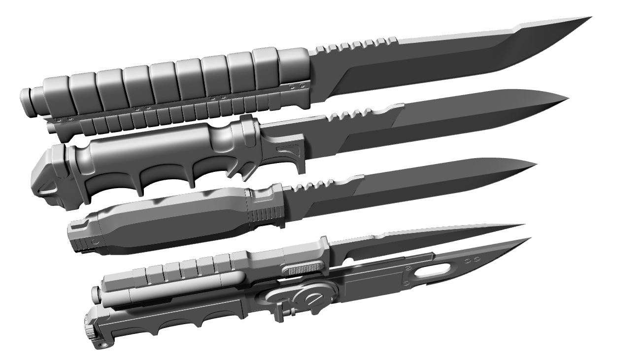5把匕首短刀设计- 3DXiaoBai