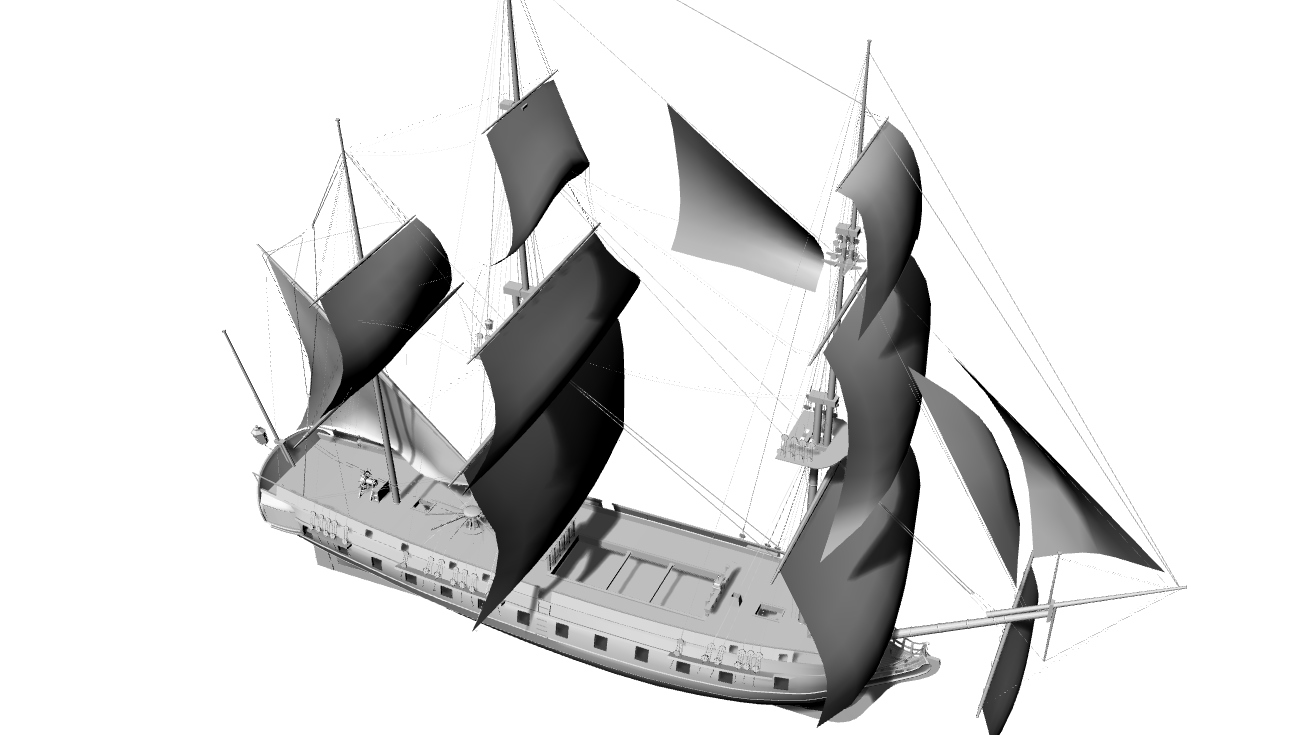 海洋欧洲高桅帆船- 3DXiaoBai